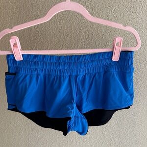 lululemon athletica Reversible Blue and Black Running Shorts